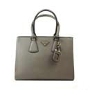 2014 Prada Saffiano Leather Tote Bag for sale BN2438 grey & white